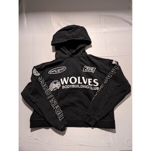 Darc Sport Wolves Bodybuilding Women's Medium Club Black Hoodie Sweatshirt